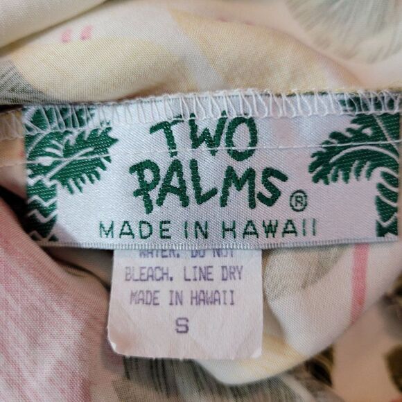 Vintage Two Palms Hi-low Blouson Tank Midi Dress S Yellow Pink Tropical Floral - Picture 10 of 11